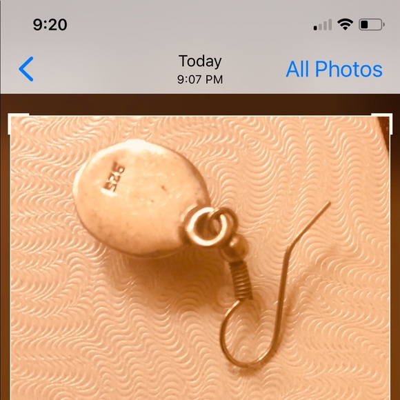 Sterling silver dangle earrings.  A little over an inch in length - Picture 7 of 8